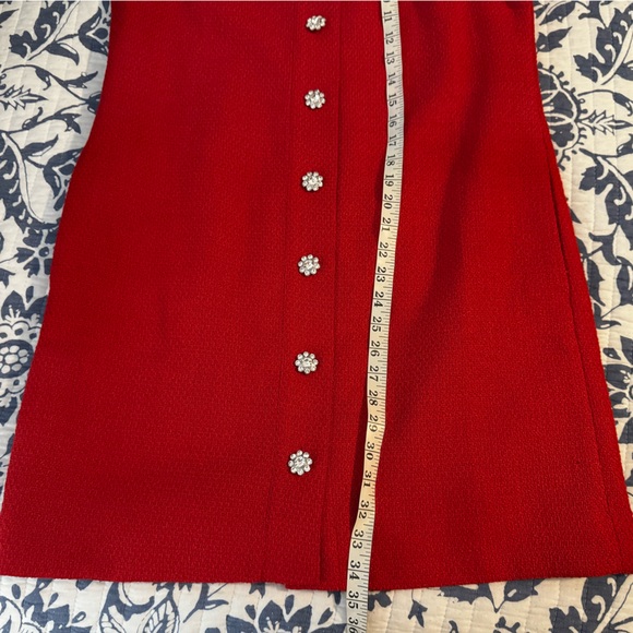J. Crew Women’s Vibrant Red Midi Dress with Jeweled Buttons. Size 10. NWT. - Picture 5 of 7